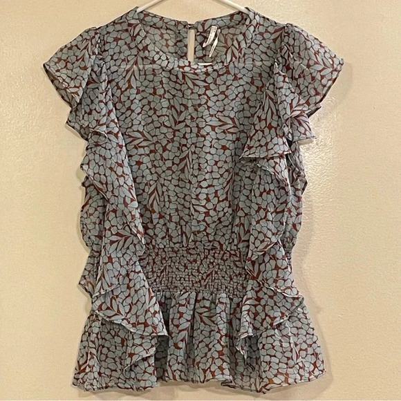 FEATHERBONE by ANTHROPOLOGIE NWOT Allegra Smocked Blouse - Picture 5 of 9